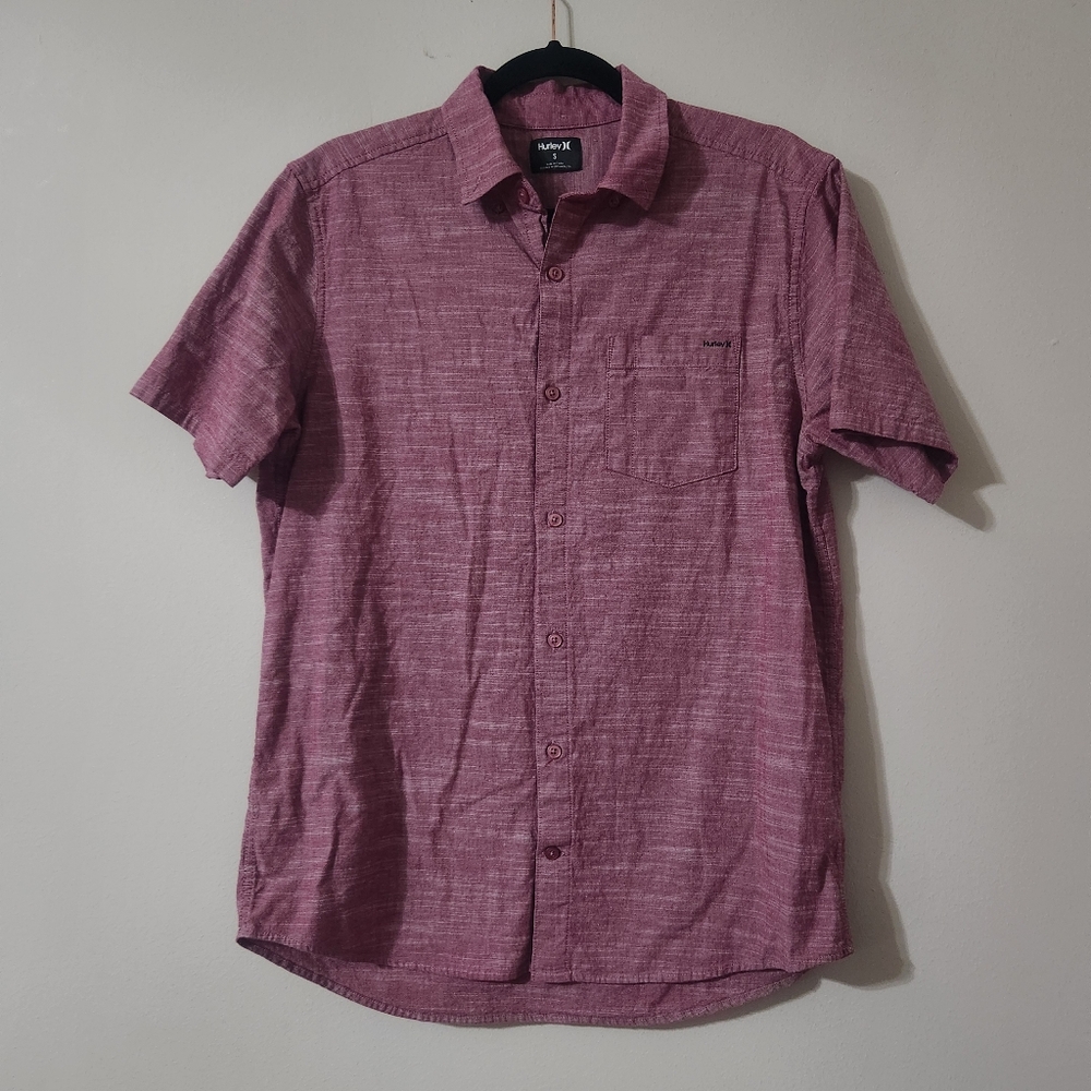 Hurley short sleeve tee mens size small cotton casual button down shirt